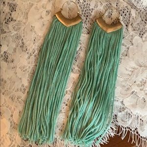 Turquoise tassel earrings